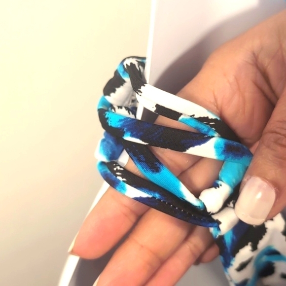 Cupshe Blue and leopard lace up Crisscross Bikini Size Large NWTG - Picture 12 of 14